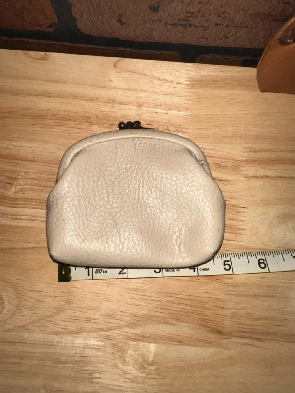 Vintage Vegan leather kiss lock coin purse set